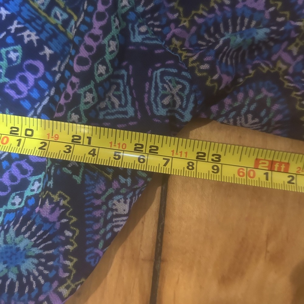 Susan Graver Womens Geometric Print Midi Dress Size 1X Petite Blue Multi Artsy - Picture 8 of 12